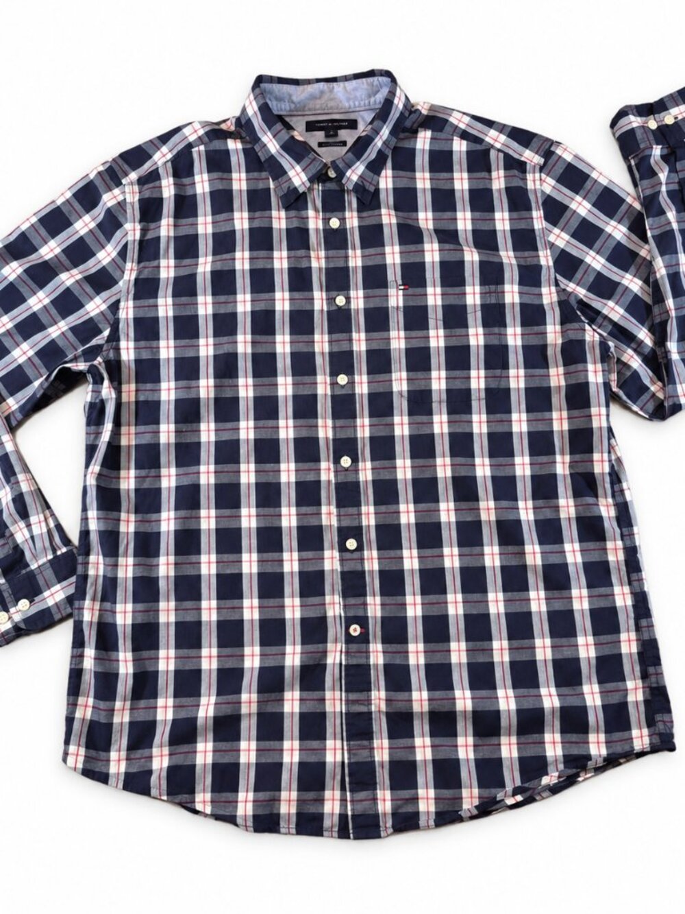 Tommy Hilfiger Classic Fit Plaid Button Front Shirt Men XL